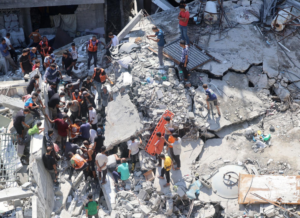 At least 21 killed as war damaged building collapses in Gaza City