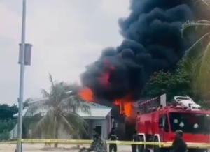 Major Fire Erupts at Funadhoo Harbour Patrol Shed